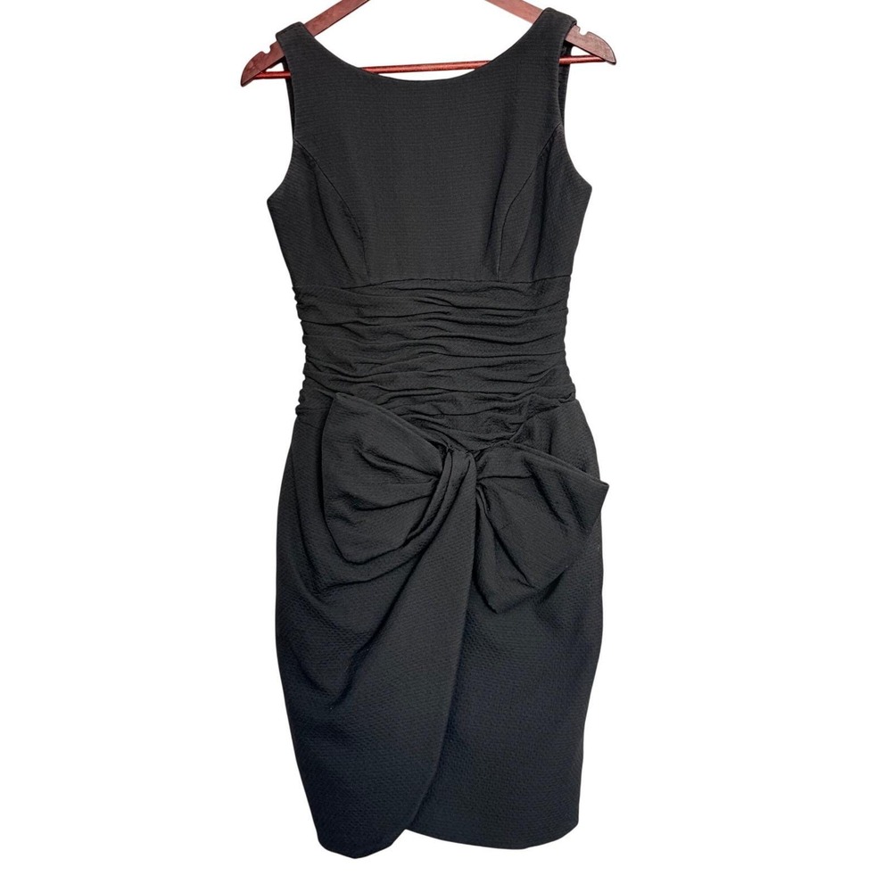 Vintage Vicky Tiel Paris Black Bow Cocktail Dress Made in France Rare 1980s